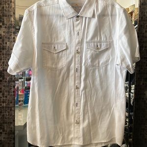Tommy Bahama light weight mens white button up shirt